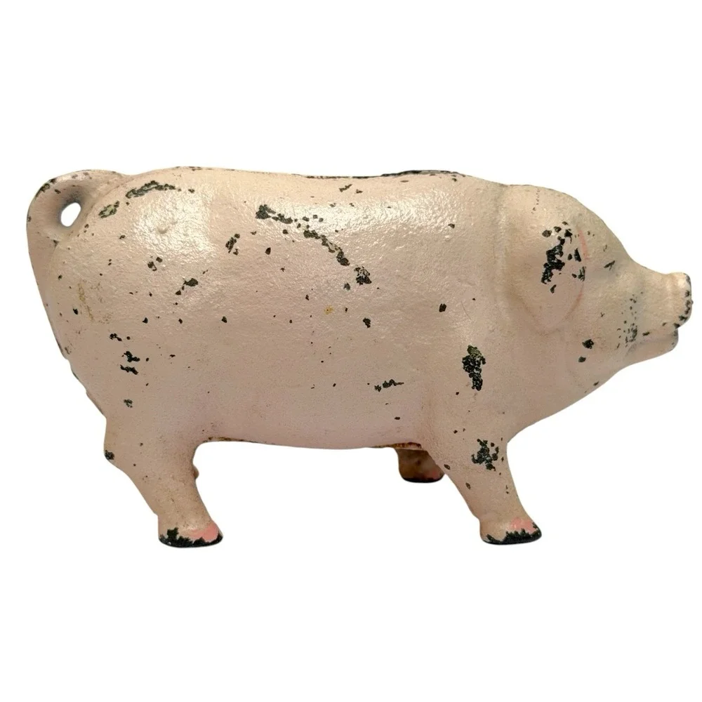 Vintage Cast Iron Chubby Pig Piggy 4.5